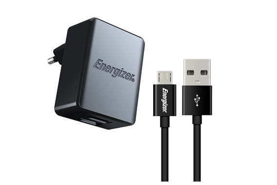 Sạc Energizer 3.4A 2USB kèm cáp  MicroUSB màu đen - ACA2CEUUMC3